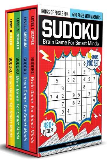 Sudoku - Brain Booster Puzzles for Kids: Box Set of 4 Books (Levels 1-4)