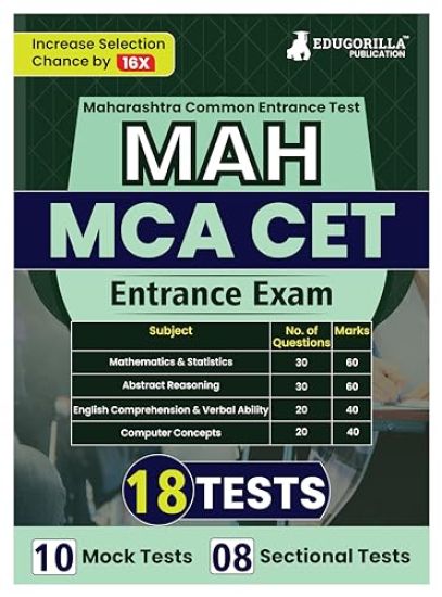 MAH CET MCA Entrance Exam 2023 (Maharashtra Common Entrance Test) - 10 Full Length Mock Tests and 8 Sectional Tests (1200 Solved Questions) with Free Access to Online Tests