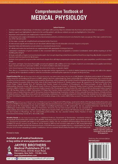 Comprehensive Textbook of Medical Physiology