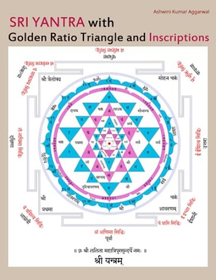 Sri Yantra with Golden Ratio Triangle and Inscriptions