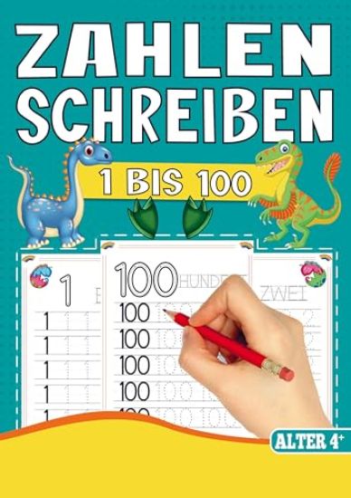 Zahlen Schreiben Lernen - Vorschul-Übungsheft für Jungen mit Dinosaurier-Motiven!
