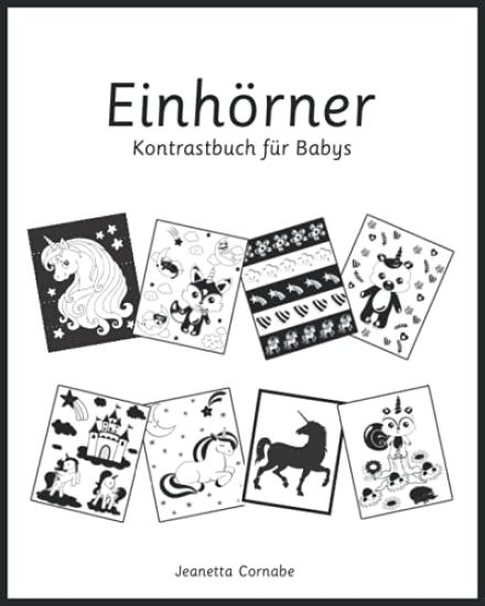 Einhörner, Kontrastbuch für Babys