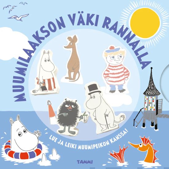 Muumilaakson väki rannalla